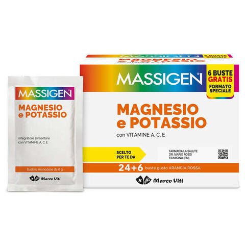 Massigen magnesio potassio 24 bustine + 6 bustine