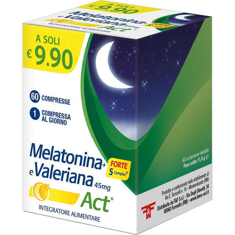 Melatonina+forte 5 complex e valeriana act 60 compresse