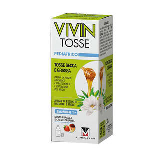 Vivin - Tosse pediatrico sciroppo per tosse secca e grassa gusto fragola e creme caramel 150 ml