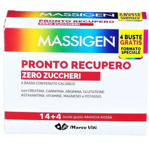 Massigen pronto recupero zero zuccheri - Pronto recupero zero zucchero 14 bustine + 4 bustine