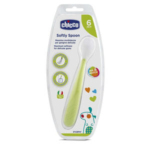 Chicco - Cucchiaio morbido silicone 6m+ verde up